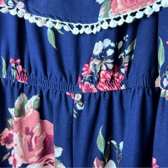 Riley & James Size Large Floral Sleeveless Romper w/Floating Collar with… - Picture 6 of 11